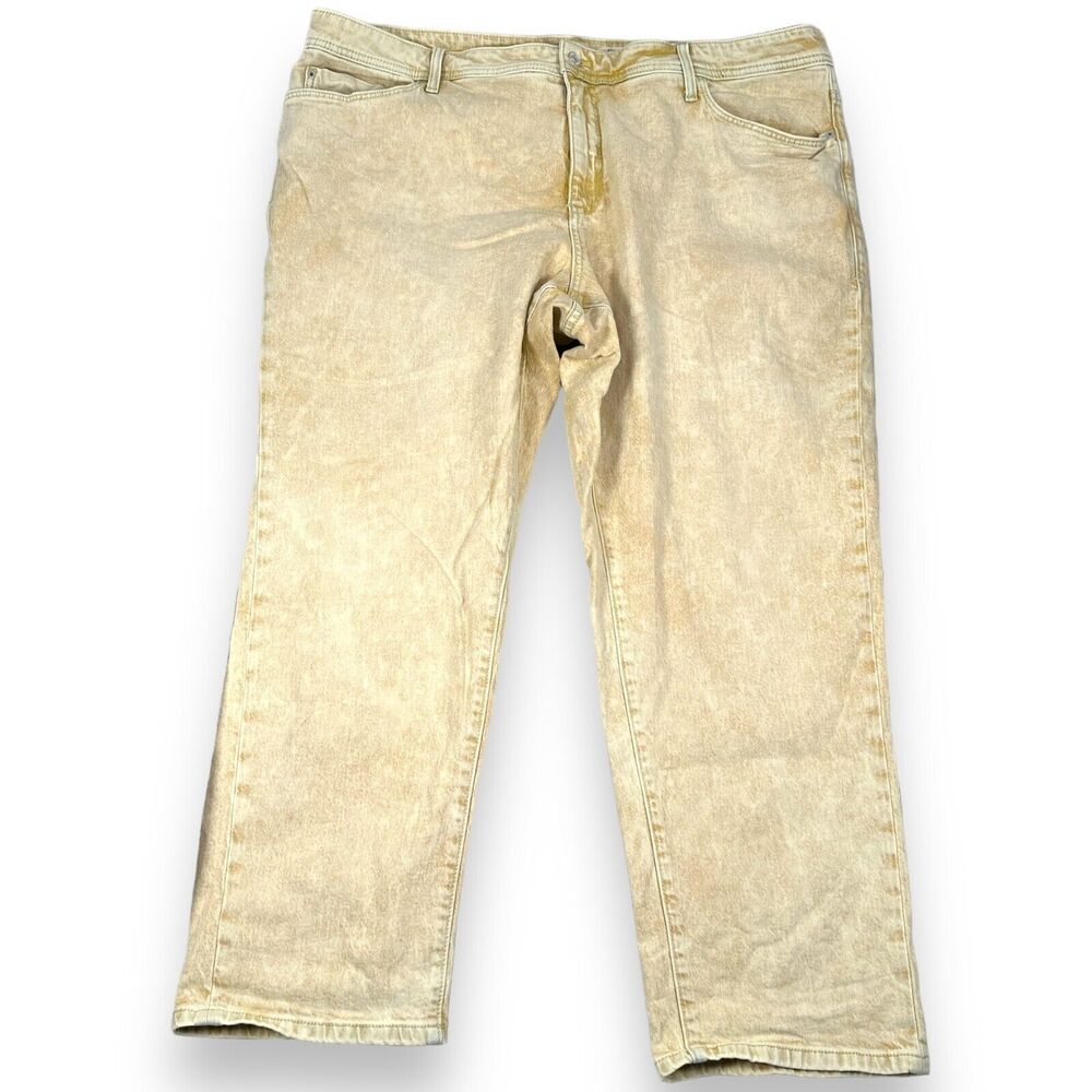 Anthropologie Pilcro Slim Boyfriend Jeans Women’s 24W Acid Wash Yellow Brown